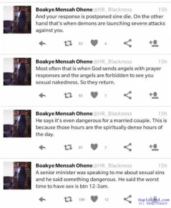 See Reasons Why You Should Never Have S3x Between 12am - 3am